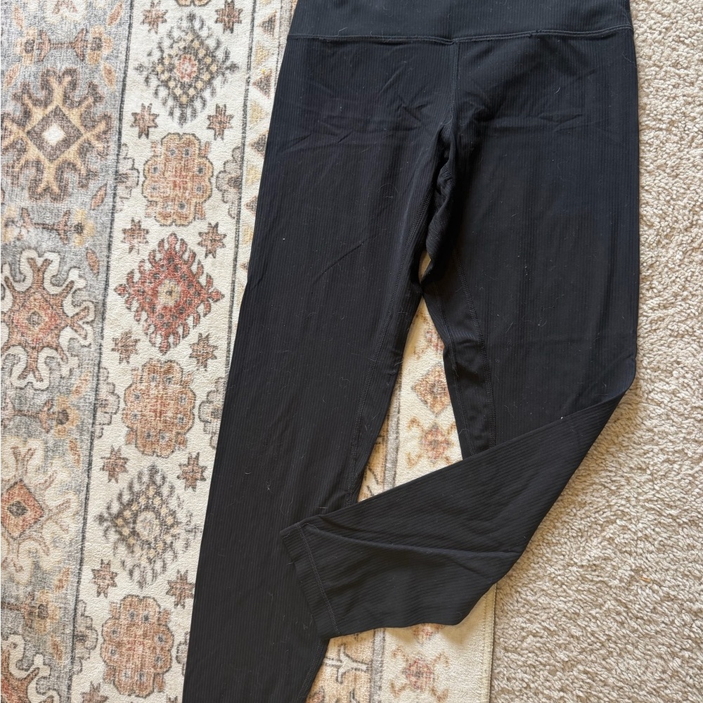 lululemon athletica Black Ribbed Leggings